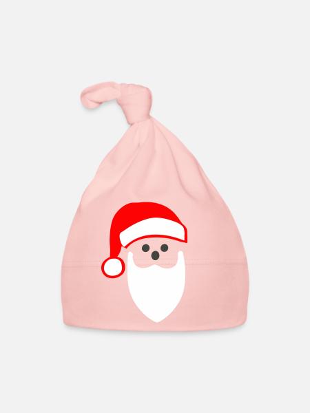 ADORABLE TÊTE DE PÈRE NOËL STYLISÉE MINIMALISTE - Bonnet bio Bébé - rose - Devant
