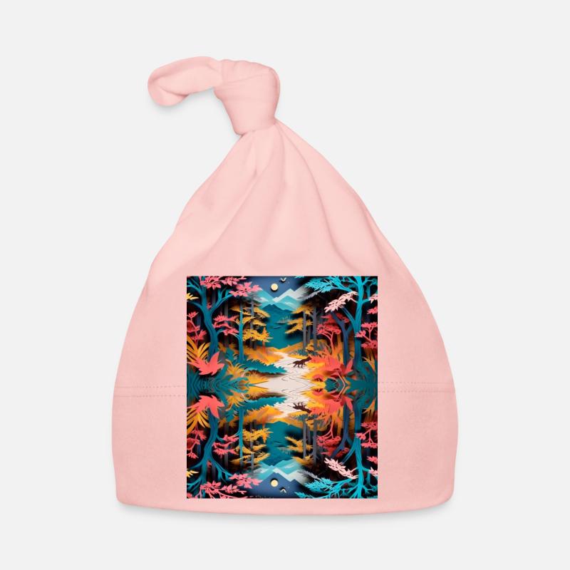 Papier découpé - Bonnet bio Bébé - rose