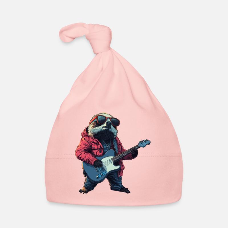 Faultier mit E-Gitarre Baby Bio-Mütze