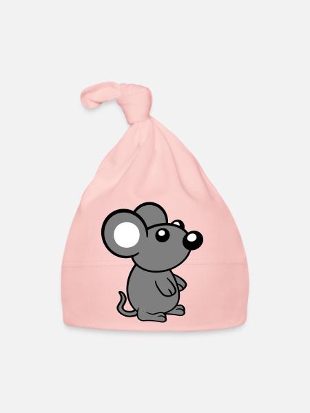Mouse Mouse Cute Little Rat Rodent Friendly - Organic Baby Cap - pink - Front