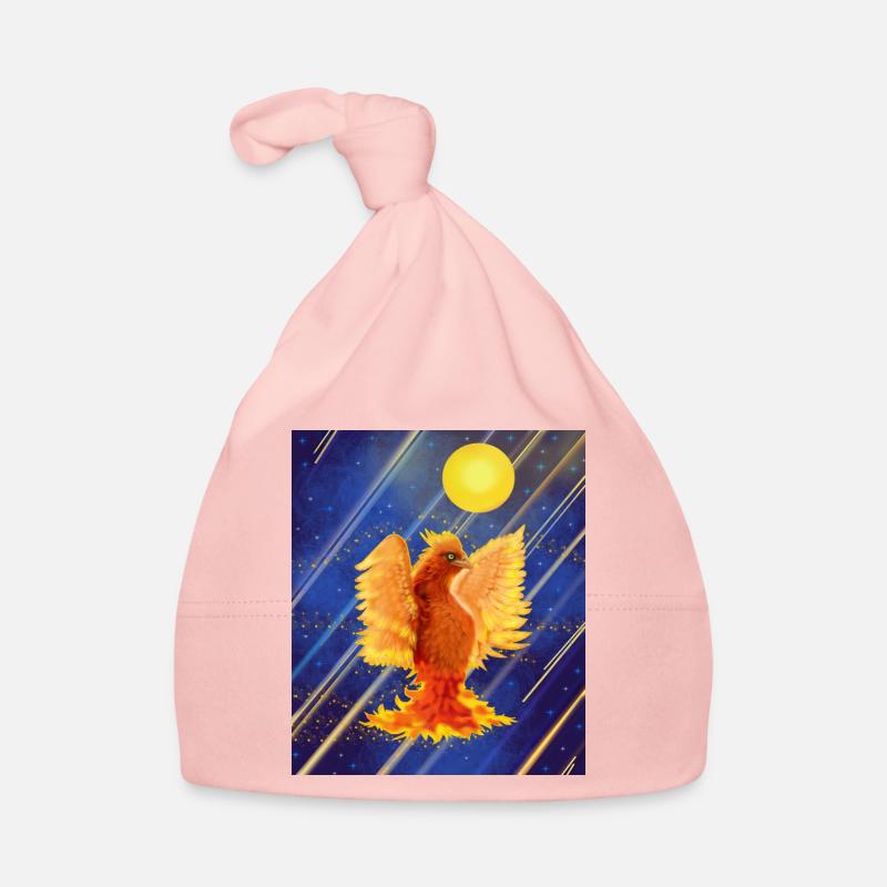 Cosmic Glowing Firebird: Cyber-Semurg - Organic Baby Cap - pink