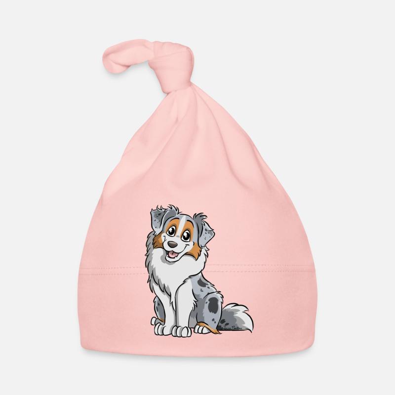 Berger Australien Bleu Merle - Bonnet bio Bébé - rose