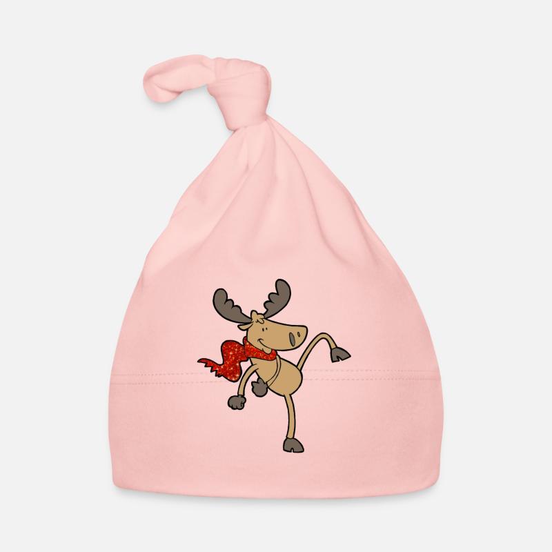 funny dancing moose reindeer Organic Baby Cap