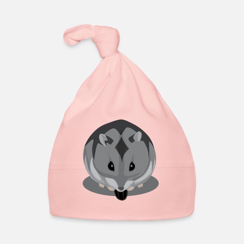 Hamster noir et gris mangeant Bonnet bio Bébé