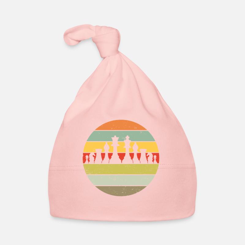Jeu d’échecs Joueurs d’échecs rétro cadeau - Bonnet bio Bébé - rose