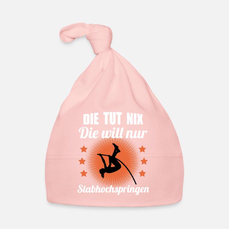 Stabhochsprung Springerin Cooler Spruch Geschenk Baby Bio-Mütze