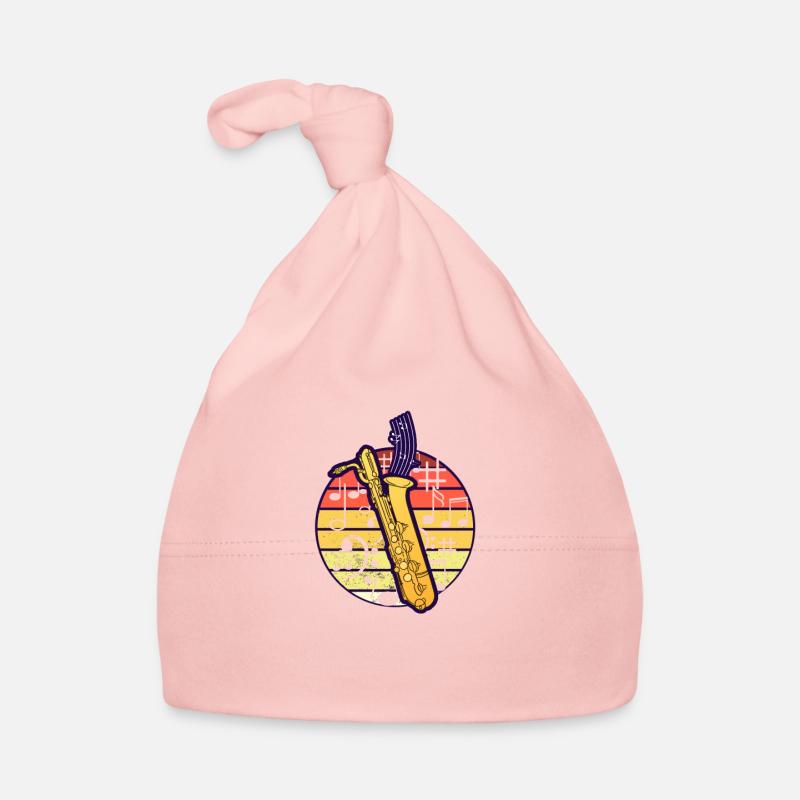 Saxophon - Baby Bio-Mütze - Rosa