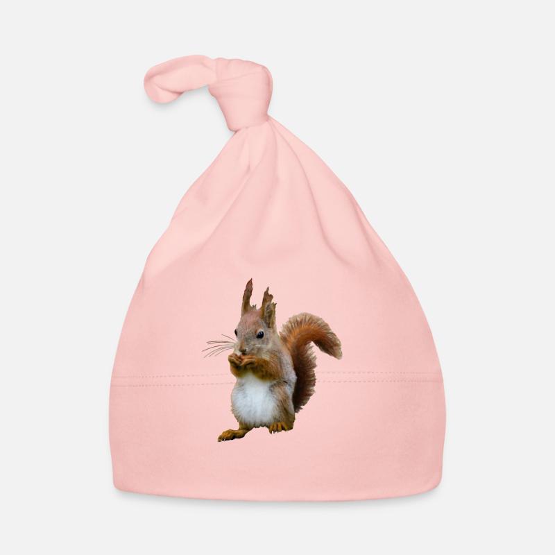 Squirrel with nut, Natural Organic Baby Cap