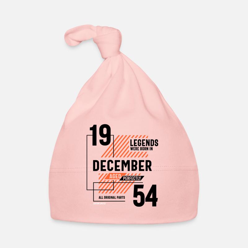 67th Birthday Legends sont nés en décembre 1954 - Bonnet bio Bébé - rose