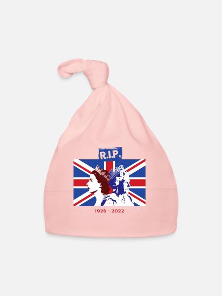 RIP - Königin Elizabeth II. - Das Ende einer Ära - Baby Bio-Mütze - Rosa - Vorne