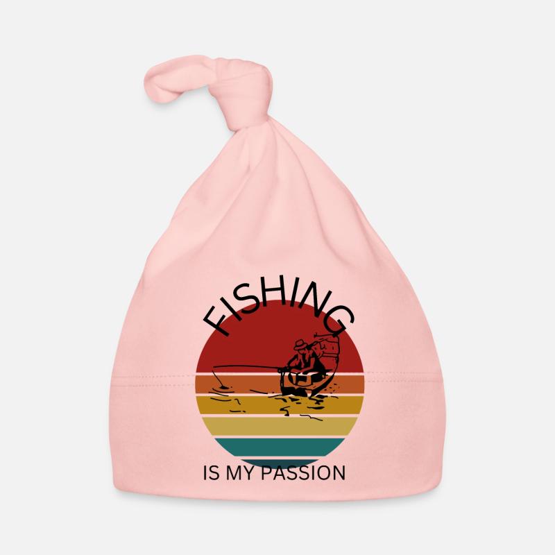 La pêche est ma passion - Bonnet bio Bébé - rose