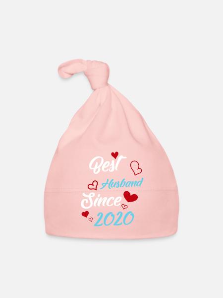 Best Husband Since 2020 Wedding - Organic Baby Cap - pink - Front