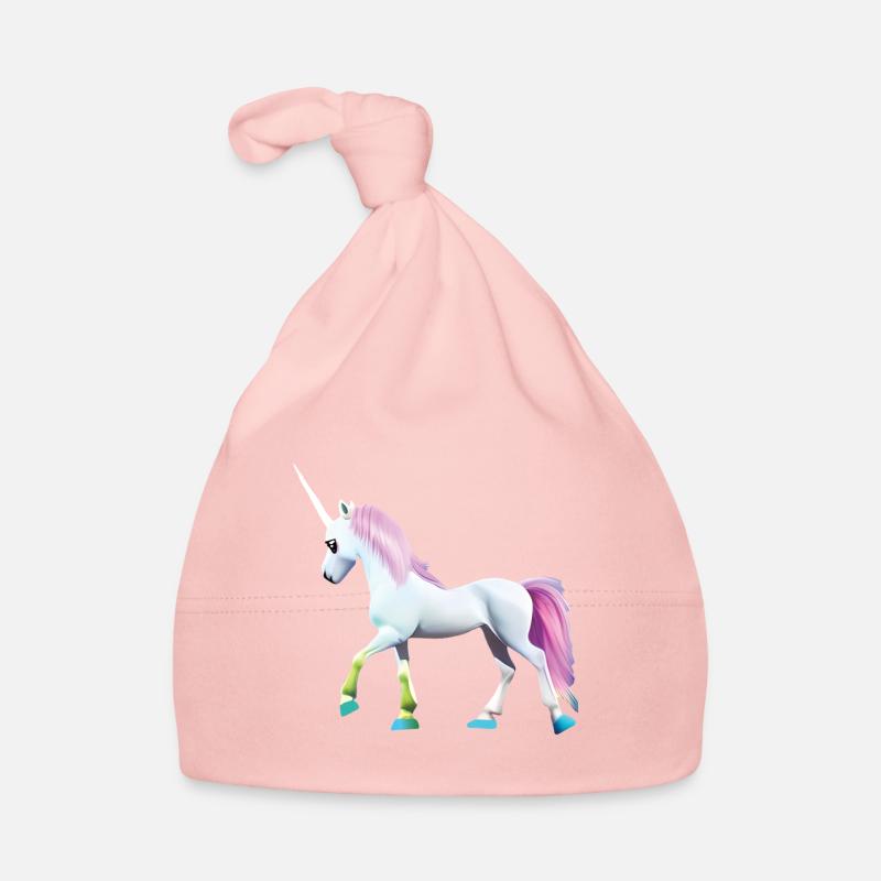 pinkes Einhorn mit pinkem Schweif Baby Bio-Mütze