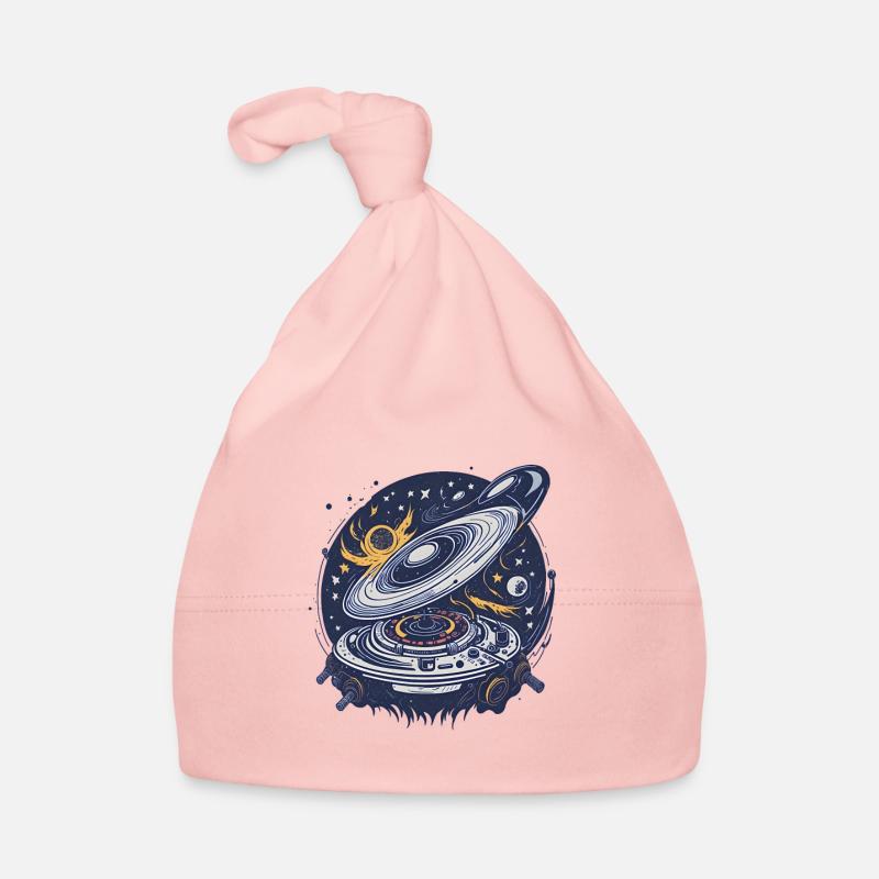 Retro Galactic Vinyl Player Organic Baby Cap