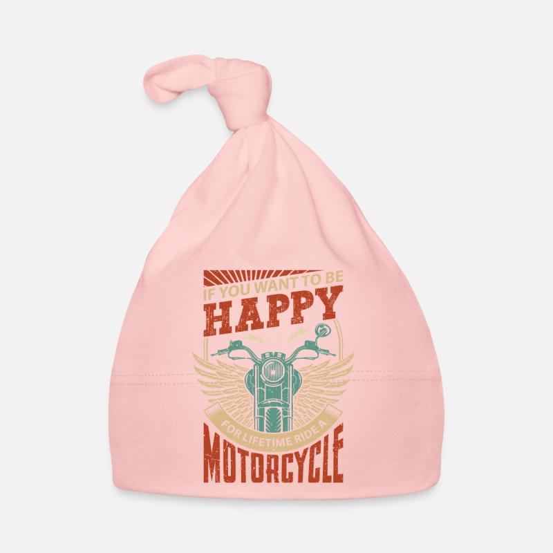 Si vous voulez être heureux, faites du vélo - Bonnet bio Bébé - rose