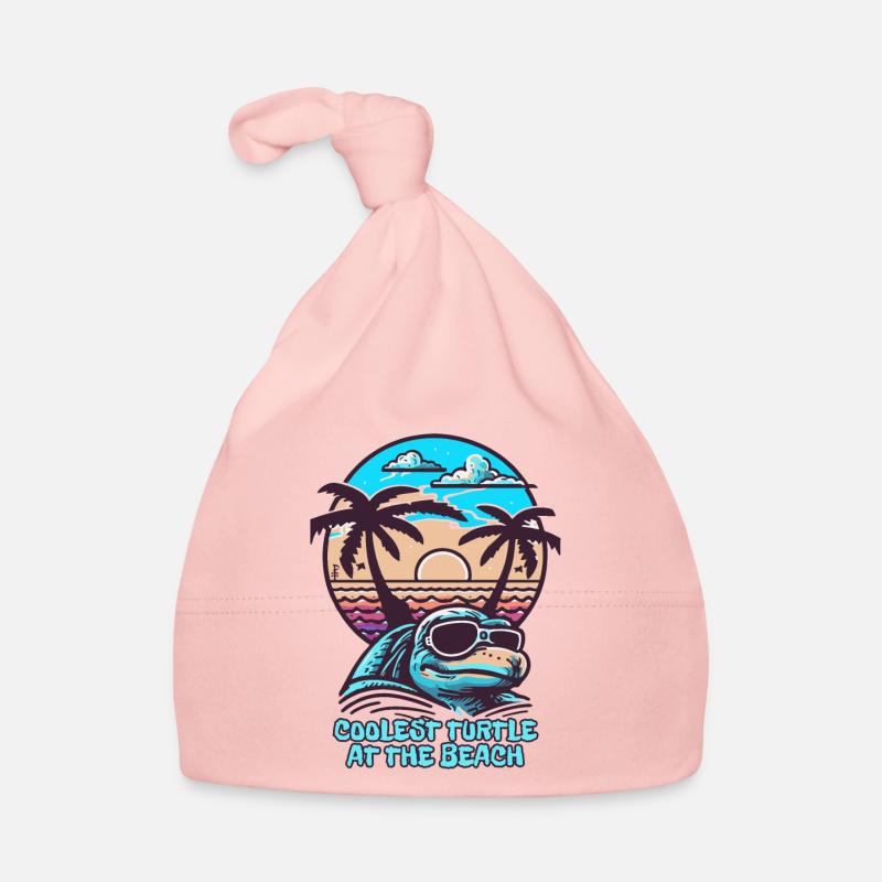 La tortue la plus cool de la plage Bonnet bio Bébé