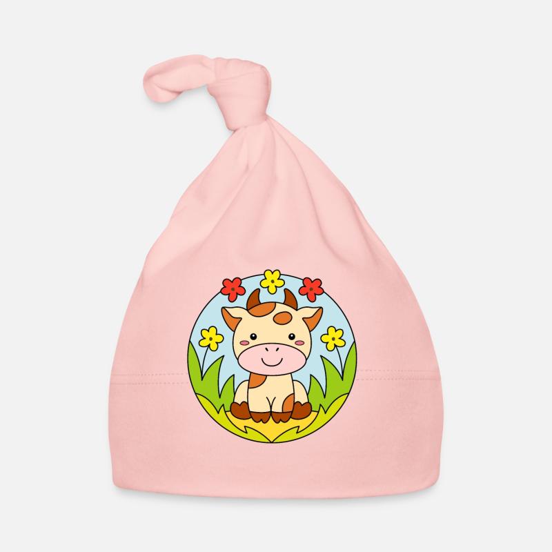 Fröhliche Kuh Kalb Kälbchen Baby Bio-Mütze
