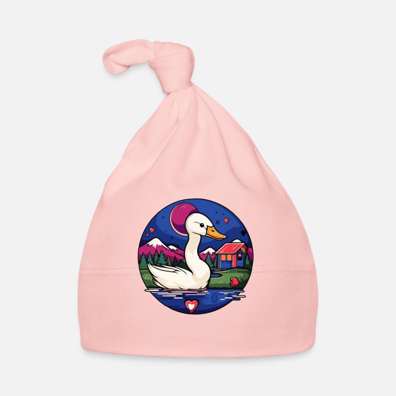 Schwimmen am See: Ein Cartoon Schwan Vogel Baby Bio-Mütze