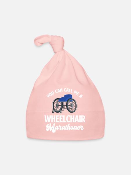 Vous pouvez m’appeler un marathonien en fauteuil roulant avec - Bonnet bio Bébé - rose - Devant