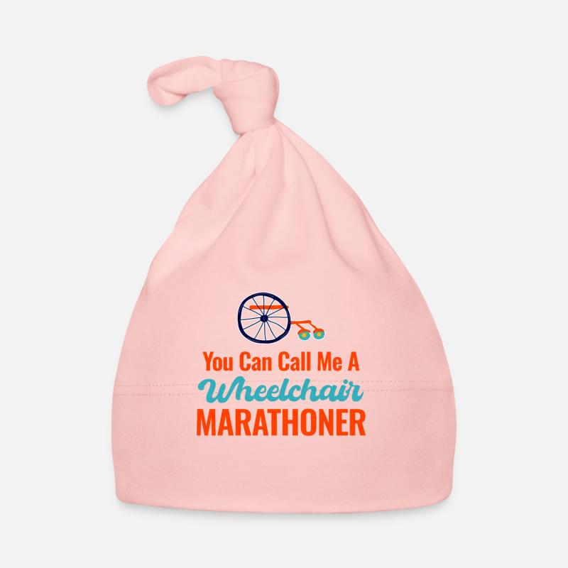 Man Kann Mich Einen Rollstuhl-marathonläufer Mit Baby Bio-Mütze