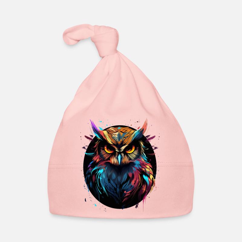 Hibou éclaboussures oiseau multicolore Bonnet bio Bébé