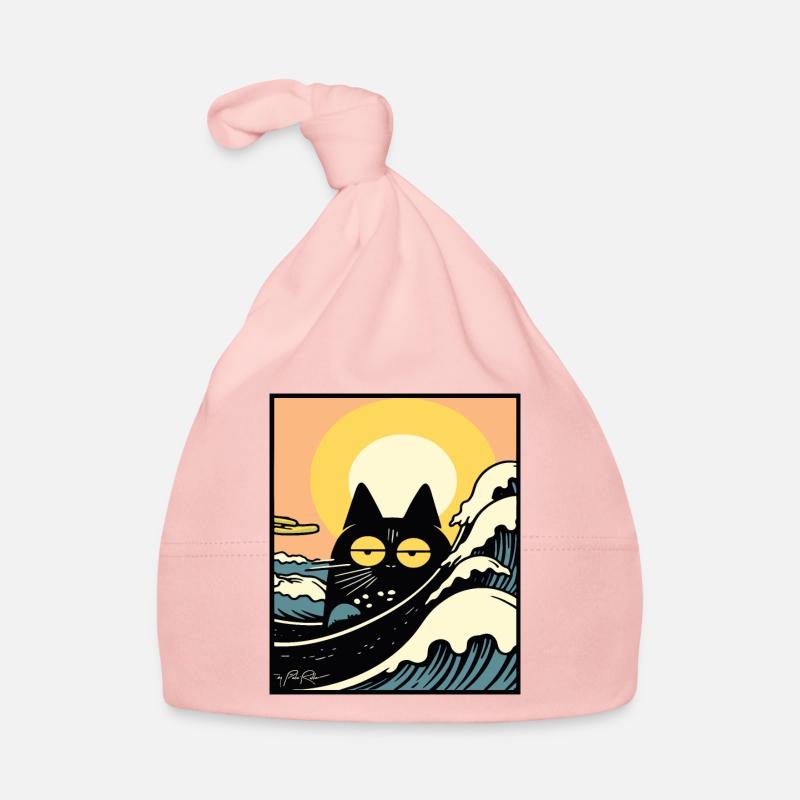 Gelangweilt am Strand: Eine Retro-Katze Baby Bio-Mütze