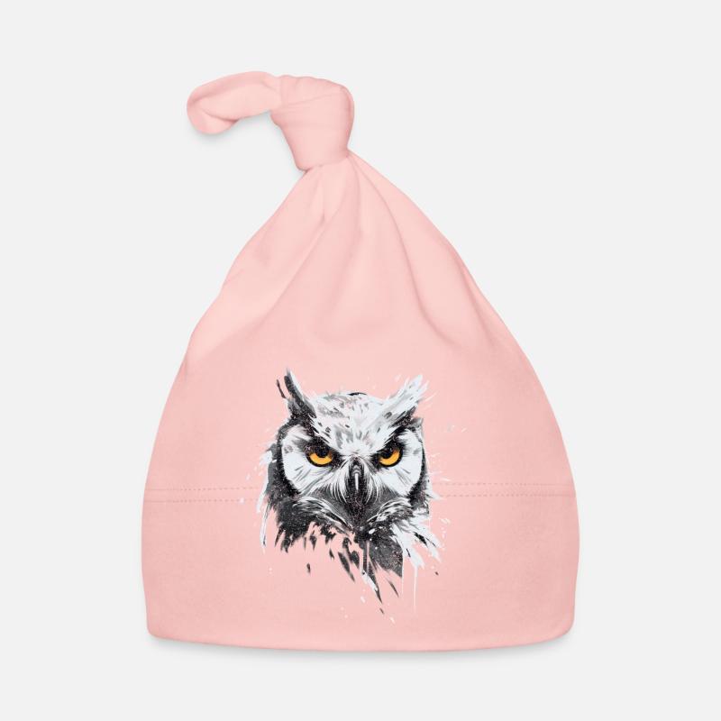 Owl - artwork with grunge effect for owls Organic Baby Cap