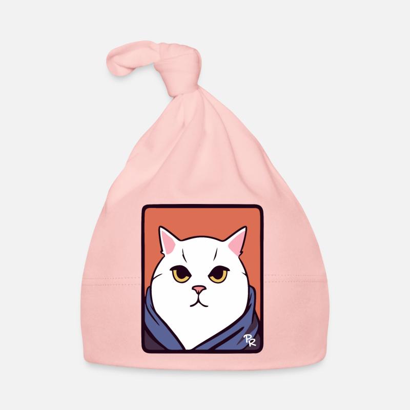 Big fat white cat Organic Baby Cap