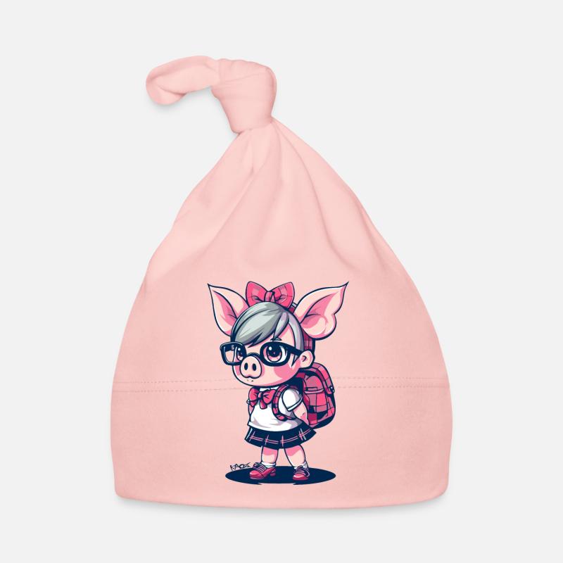 Retour à l’école : Nerd Écolière Cochon Bonnet bio Bébé