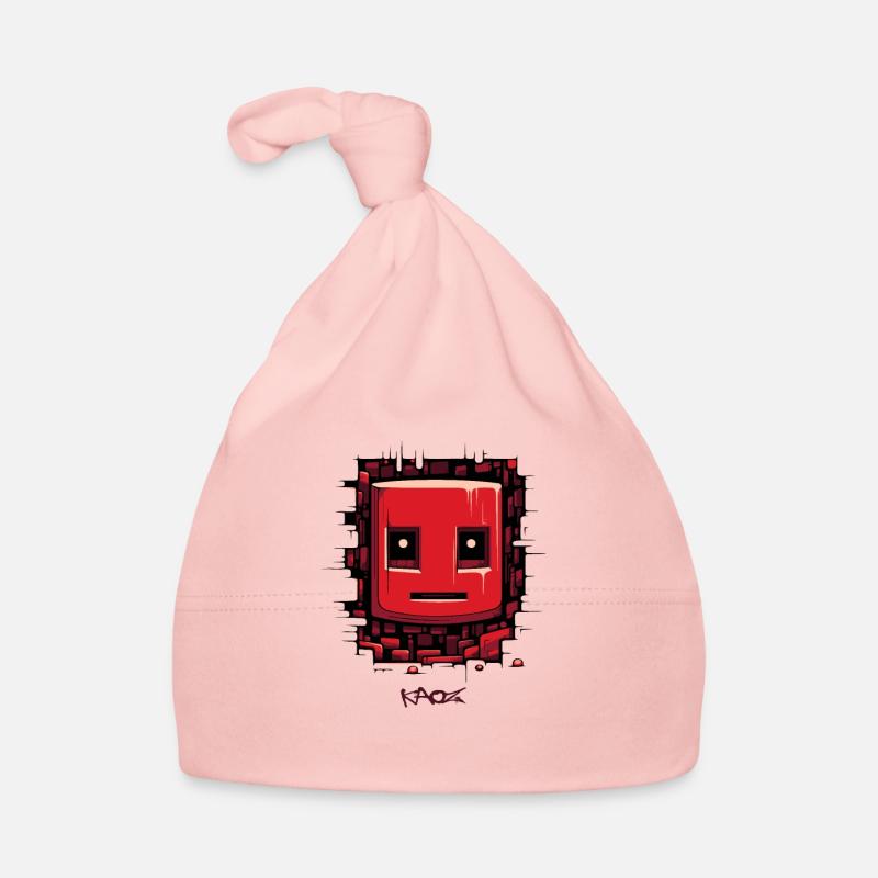 Cracked Surface: Robot Face Organic Baby Cap