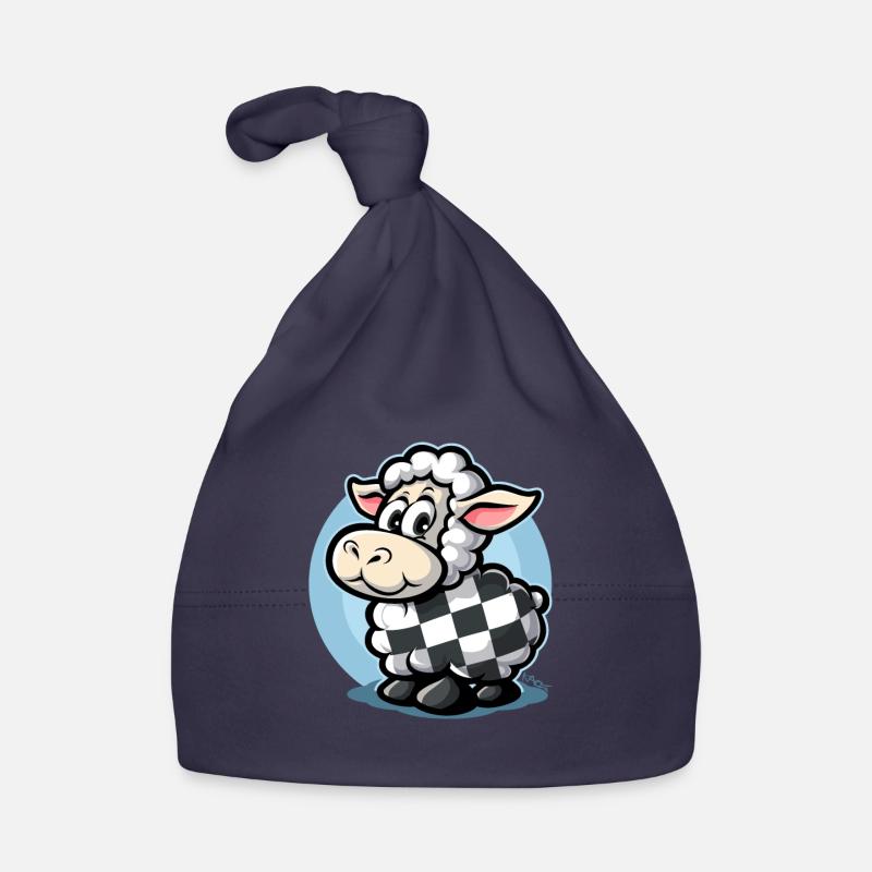 Checkered pattern cute cartoon sheep Organic Baby Cap