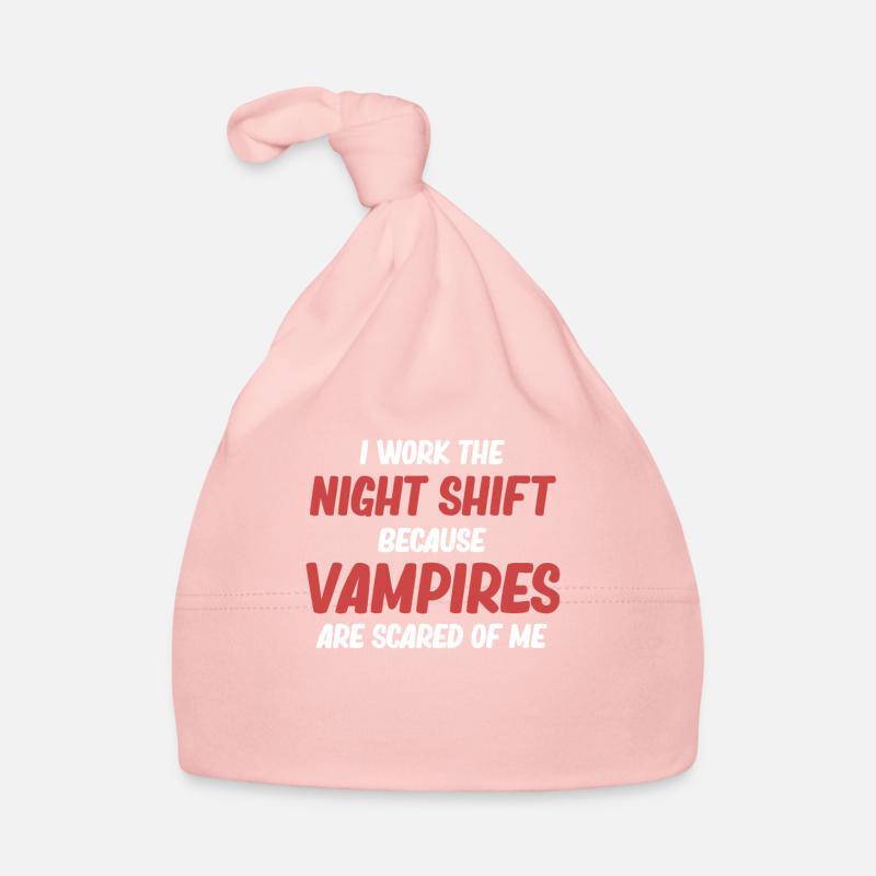 Je travaille de nuit parce que les vampires Bonnet bio Bébé