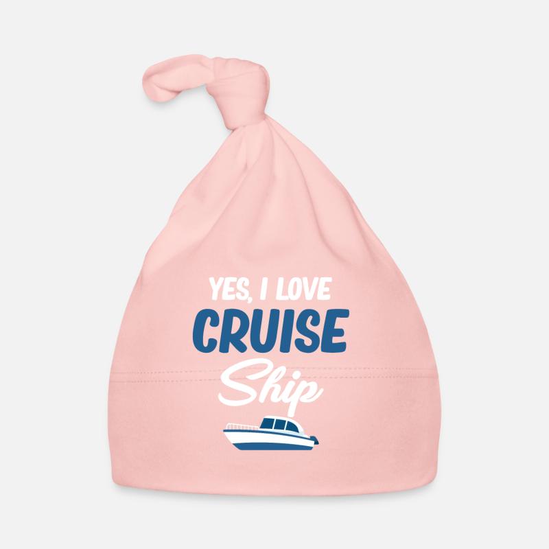 Oui, j’aime les bateaux de croisière, les amoureux, - Bonnet bio Bébé - rose
