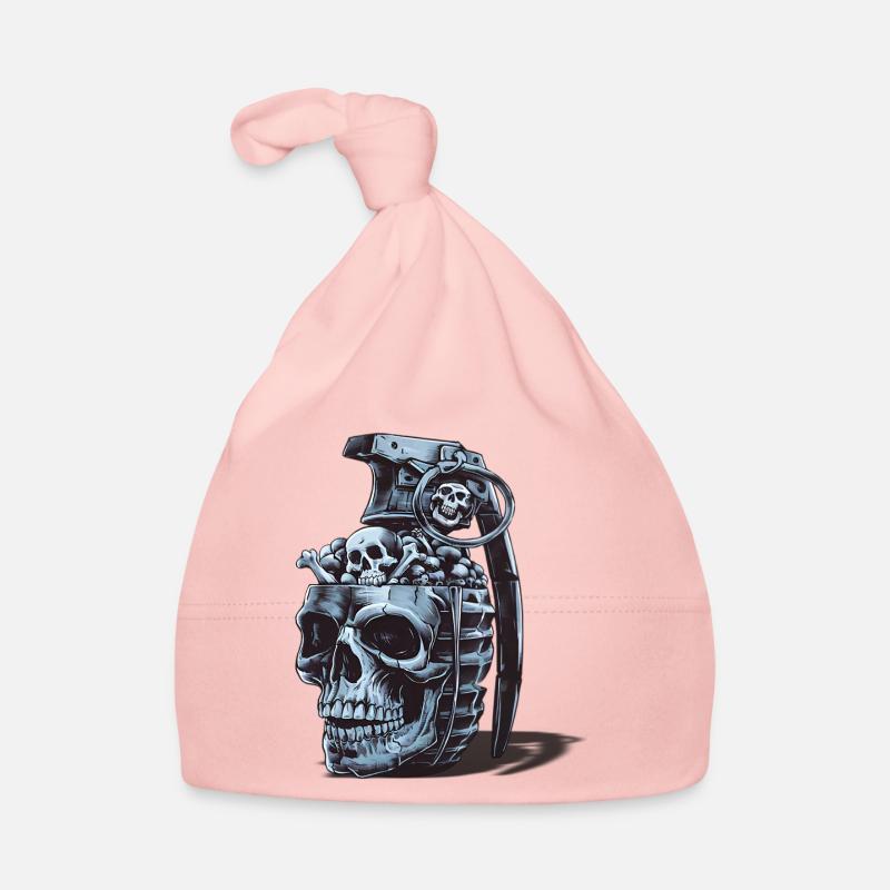 Skeleton Grenade Design Organic Baby Cap