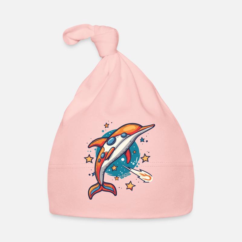 Super funky funky dolphin outer space Organic Baby Cap