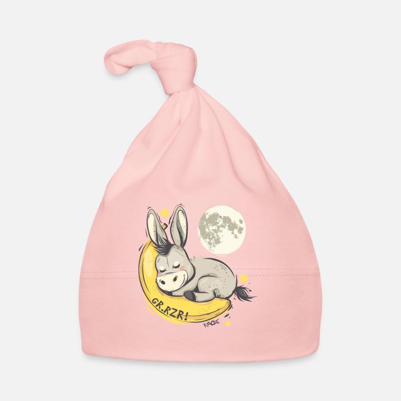 Sleeping donkey on a banana, sleeping Organic Baby Cap