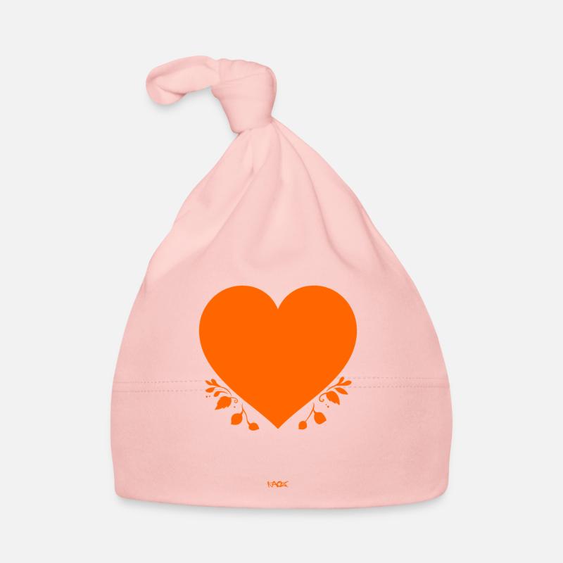 Das orangefarbene Herz Baby Bio-Mütze