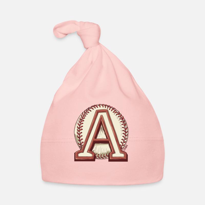 A on a baseball Organic Baby Cap