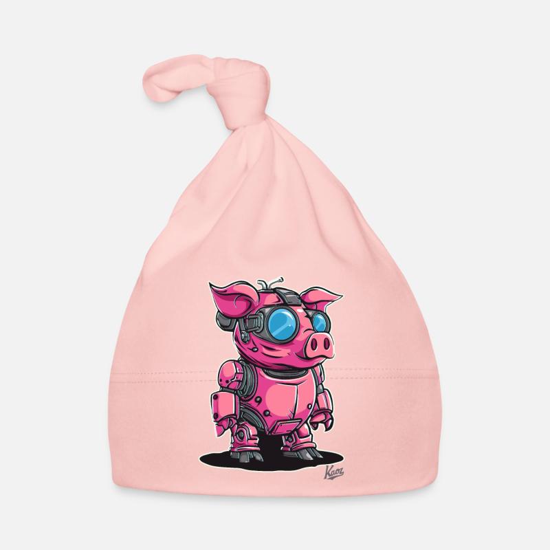 Cyber Cyborg Robot Cochon Bonnet bio Bébé