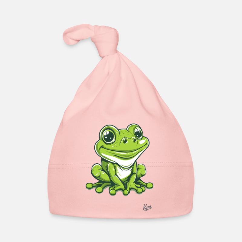 Cute Happy Frog Organic Baby Cap