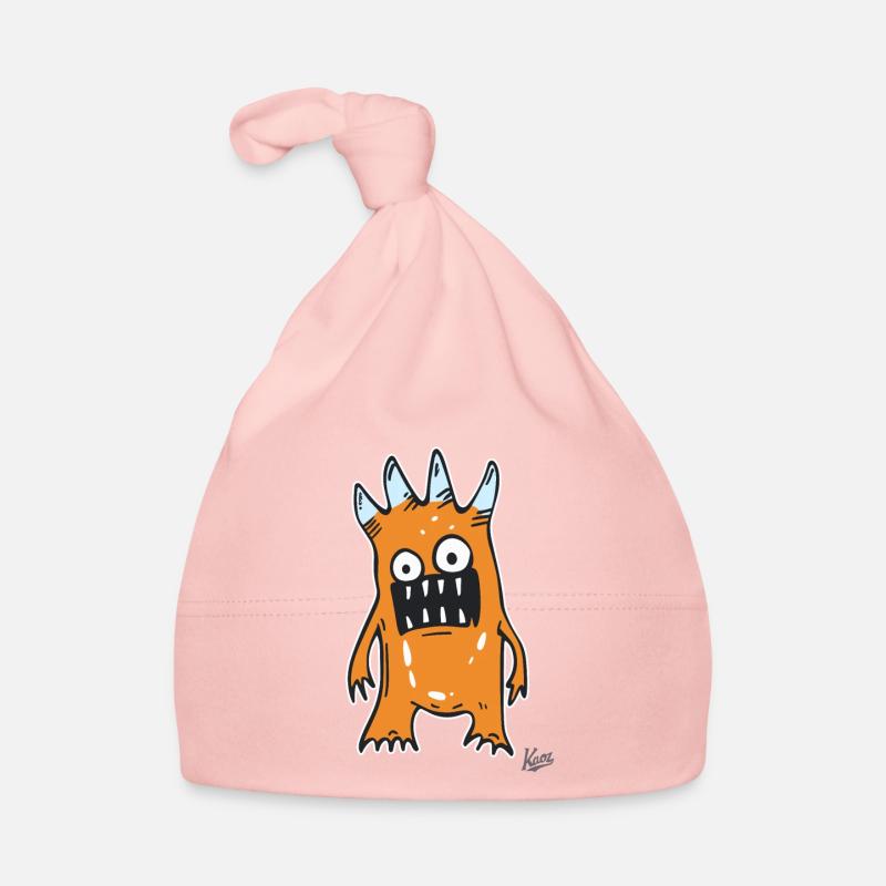 Orangenes lustig dummes Monster Baby Bio-Mütze