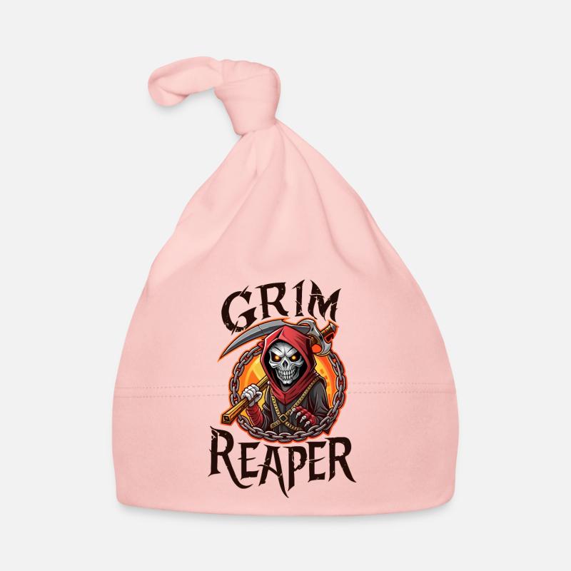 SKULL, GRIM REAPER Organic Baby Cap