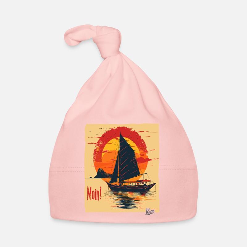 Golden sun over a ship – MOIN! Organic Baby Cap