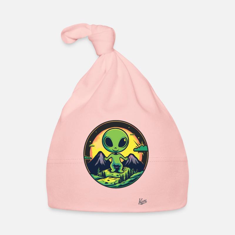 Un mignon extraterrestre vert aime la nature Bonnet bio Bébé