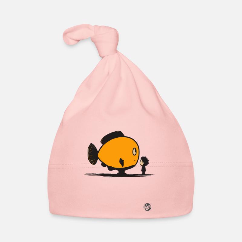 Little boy and big fish Organic Baby Cap