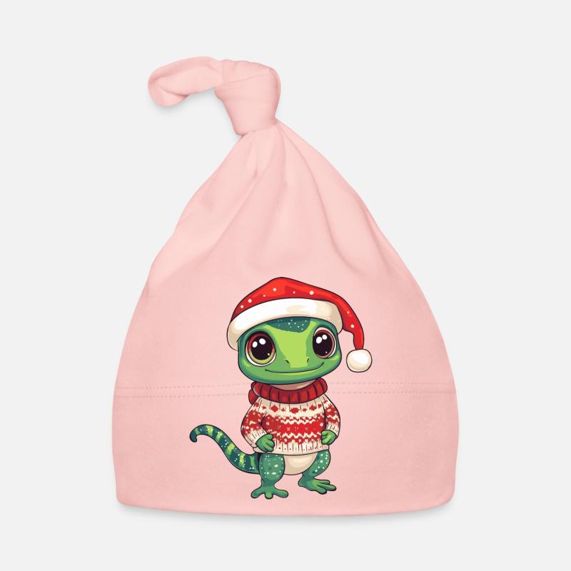 Lizard Christmas Comic Organic Baby Cap