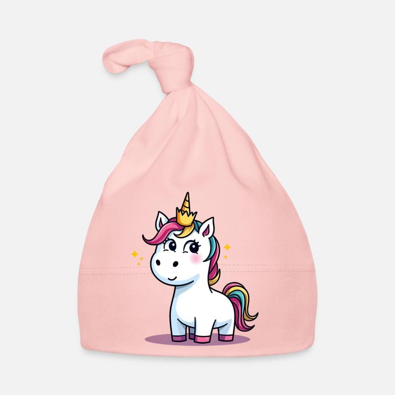 Einhorn Traumlandschaft Glitzerkrone Baby Bio-Mütze