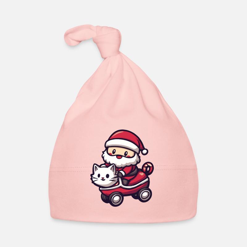 Cat Santa Claus Organic Baby Cap