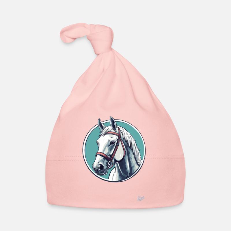 Ein Schimmel, ein weißes Pferd Baby Bio-Mütze