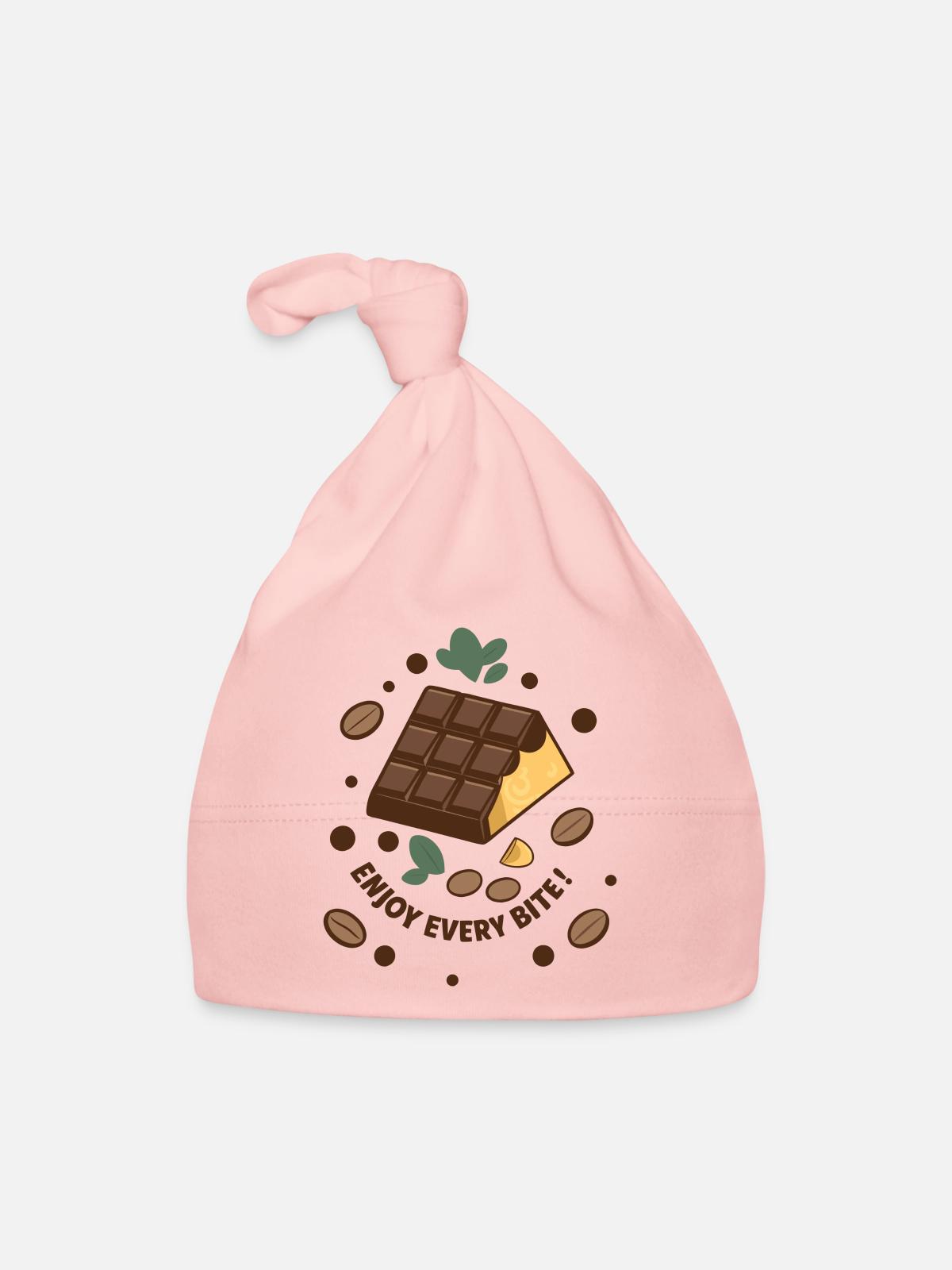 TABLETTES DE CHOCOLAT - Bonnet bio Bébé - rose - Devant